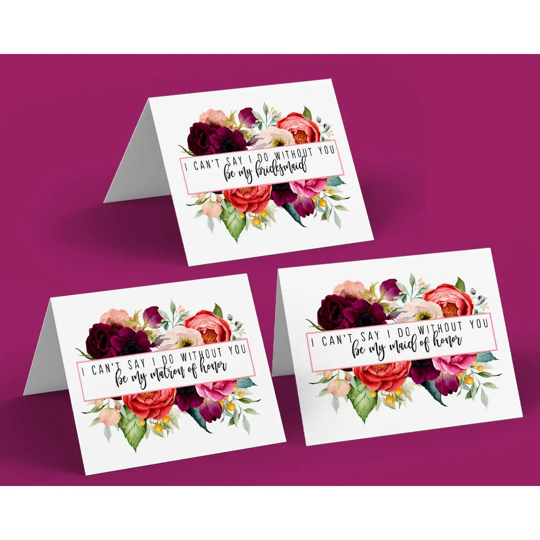 Wildflower Blooms Bridesmaid Proposal Cards (12 Pack) - Paper Clever Party