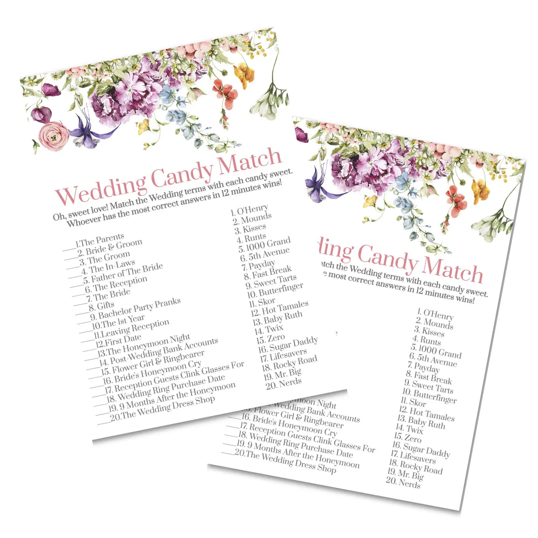 Wildflower bridal shower game instant download fun summer floral printable wedding activities pdf - party games