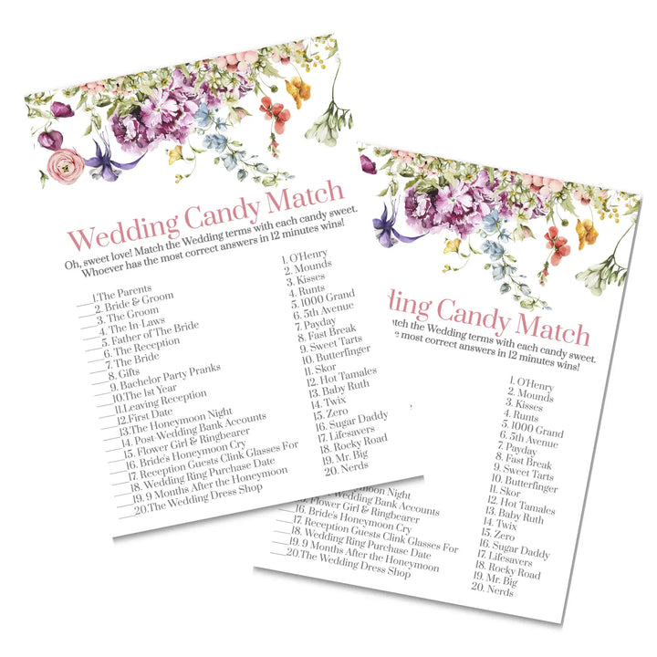 Wildflower bridal shower game instant download fun summer floral printable wedding activities pdf - party games