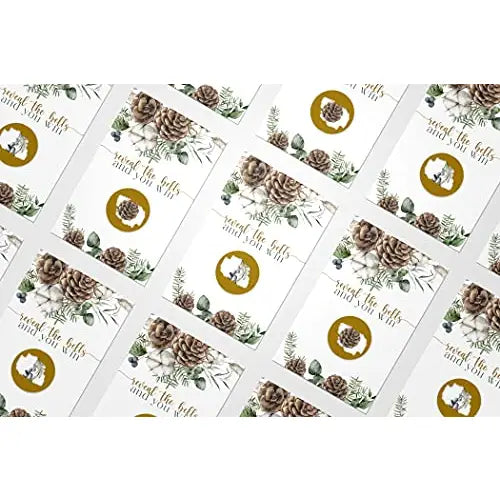 Winter Pine Scratch Off Game for Showers, Christmas Party Activity, Holiday Raffle Tickets, Rustic Greenery Favors, 30 Pack - Paper Clever Party