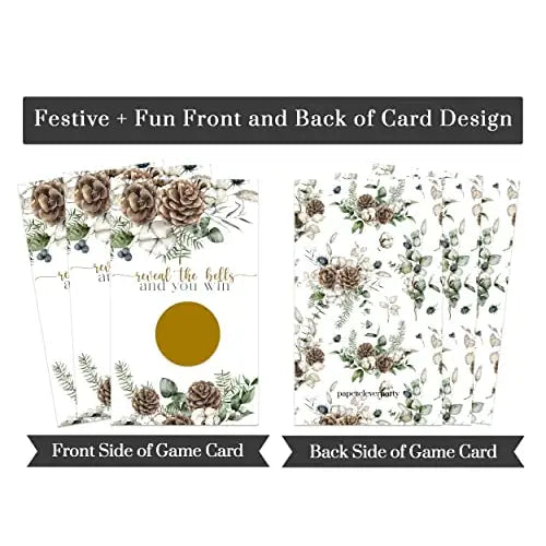 Winter Pine Scratch Off Game for Showers, Christmas Party Activity, Holiday Raffle Tickets, Rustic Greenery Favors, 30 Pack - Paper Clever Party