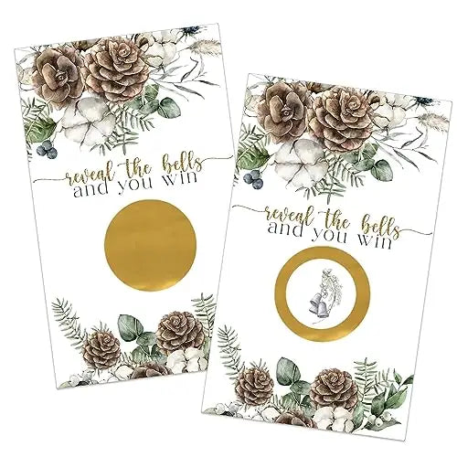 Winter pine scratch off game for showers christmas party activity holiday raffle tickets rustic greenery favors 30 pack