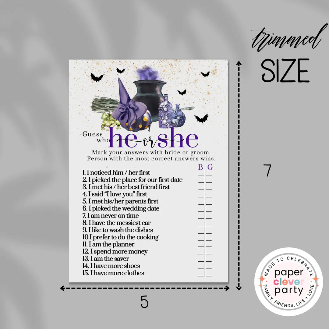 Witch is getting hitched bridal shower game bundle instant download halloween printable wedding games fun for guests
