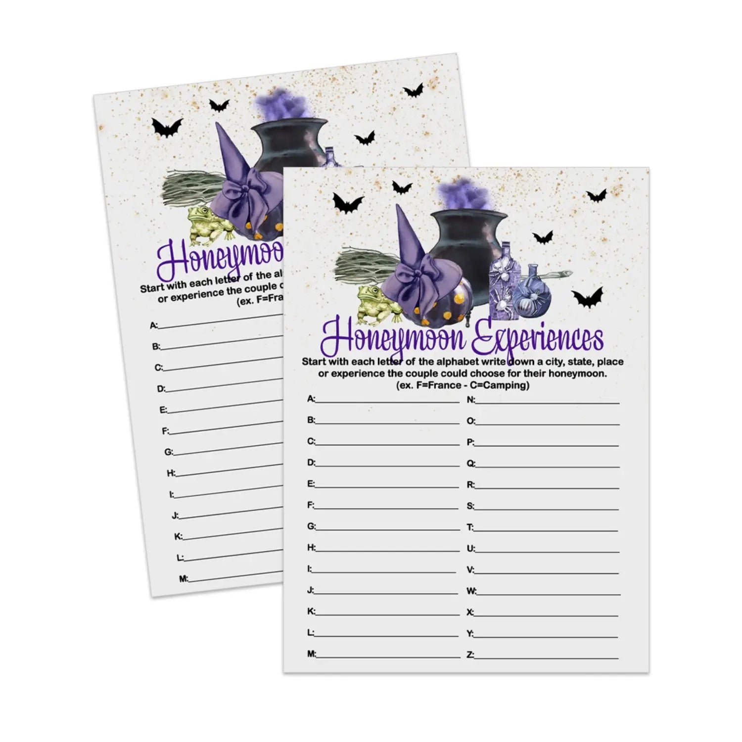 Witch is getting hitched honeymoon bridal shower game printable digital download - party games