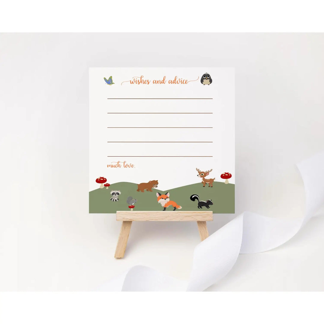 Woodland Theme Baby Shower Advice Cards - Paper Clever Party