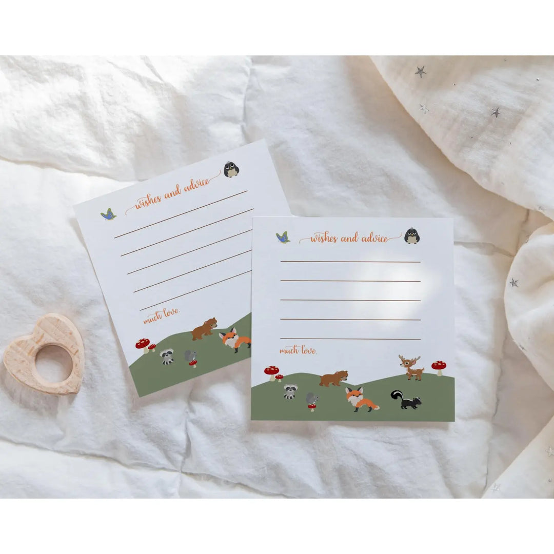 Woodland Theme Baby Shower Advice Cards - Paper Clever Party