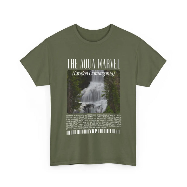 Yellowstone national park waterfalls aqua marvel unisex heavy cotton tee - relaxed nature vibes t-shirt casual wear
