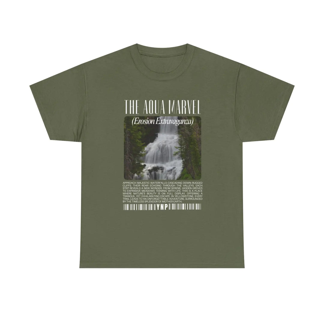 Yellowstone national park waterfalls aqua marvel unisex heavy cotton tee - relaxed nature vibes t-shirt casual wear