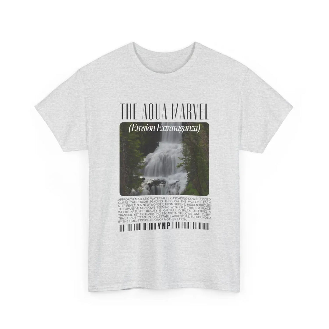 Yellowstone national park waterfalls aqua marvel unisex heavy cotton tee - relaxed nature vibes t-shirt casual wear