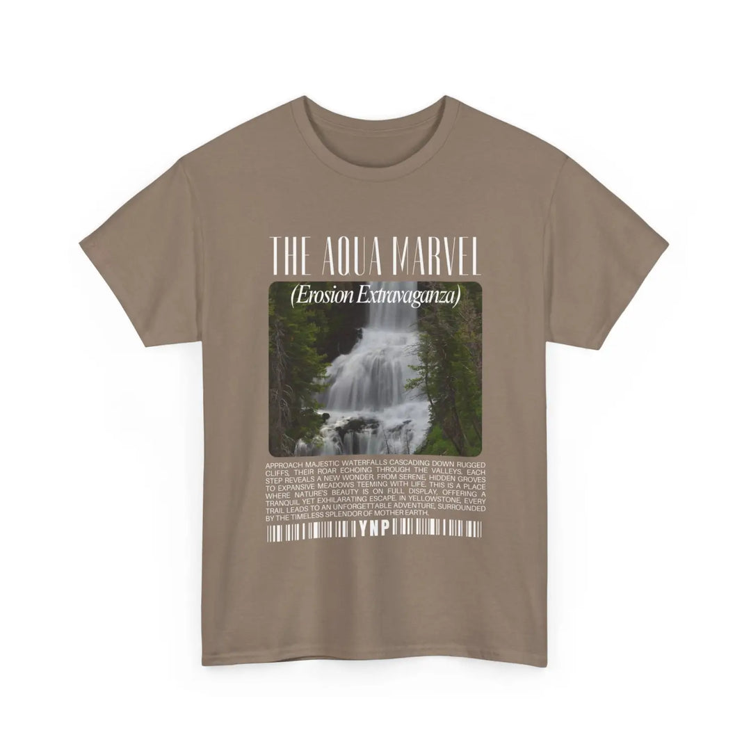 Yellowstone national park waterfalls aqua marvel unisex heavy cotton tee - relaxed nature vibes t-shirt casual wear
