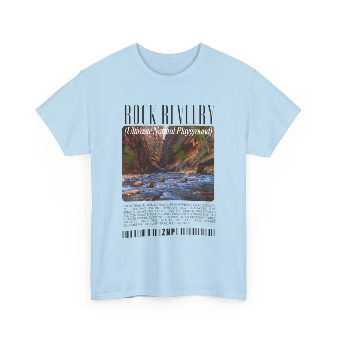 Zion national park rock revival unisex heavy cotton tee - nature-inspired graphic t-shirt for casual wear and outdoor