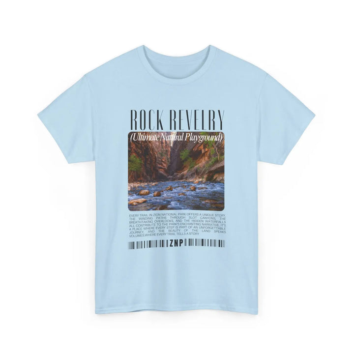 Zion national park rock revival unisex heavy cotton tee - nature-inspired graphic t-shirt for casual wear and outdoor