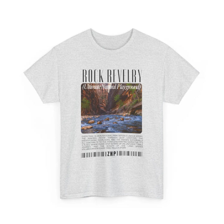 Zion national park rock revival unisex heavy cotton tee - nature-inspired graphic t-shirt for casual wear and outdoor