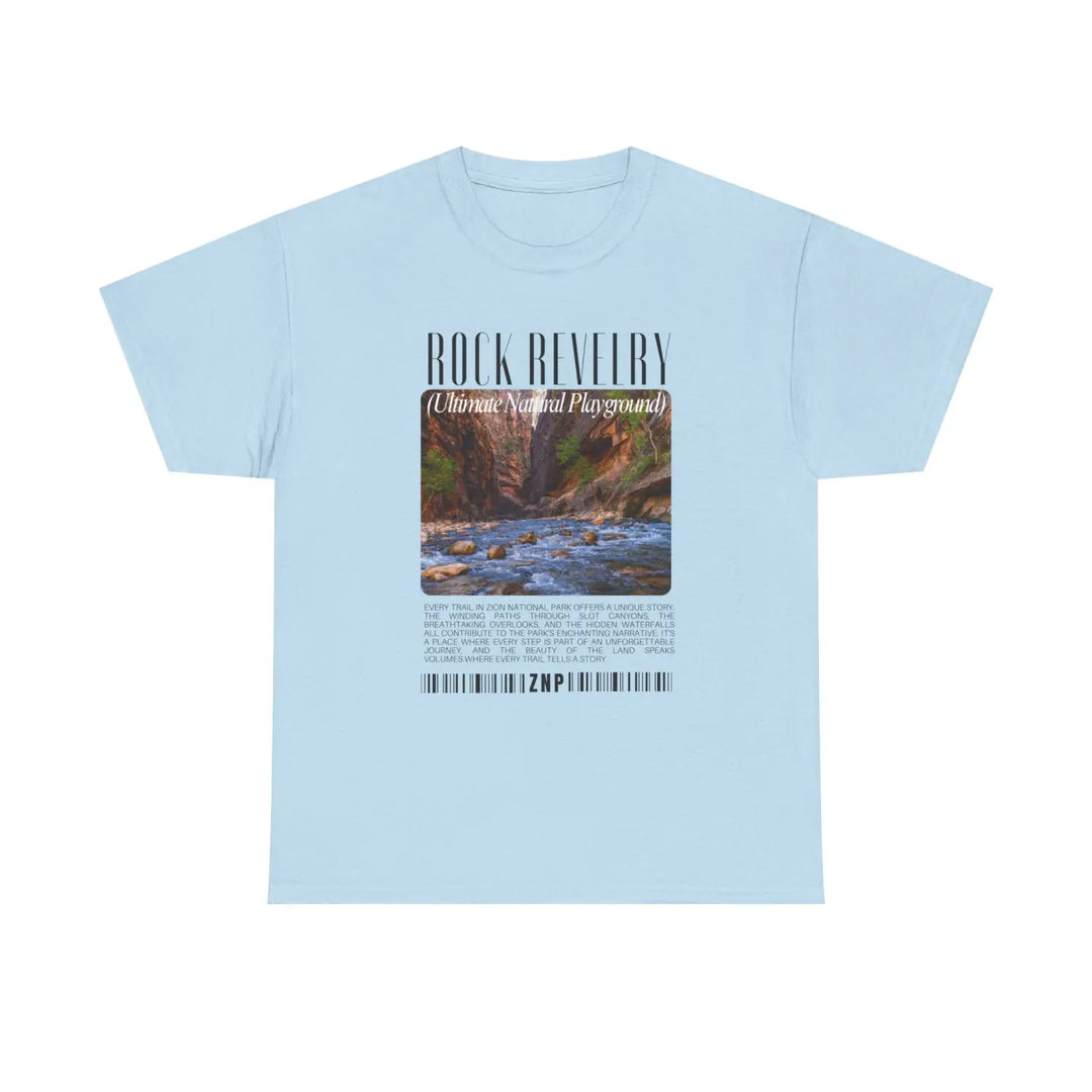 Zion national park rock revival unisex heavy cotton tee - nature-inspired graphic t-shirt for casual wear and outdoor