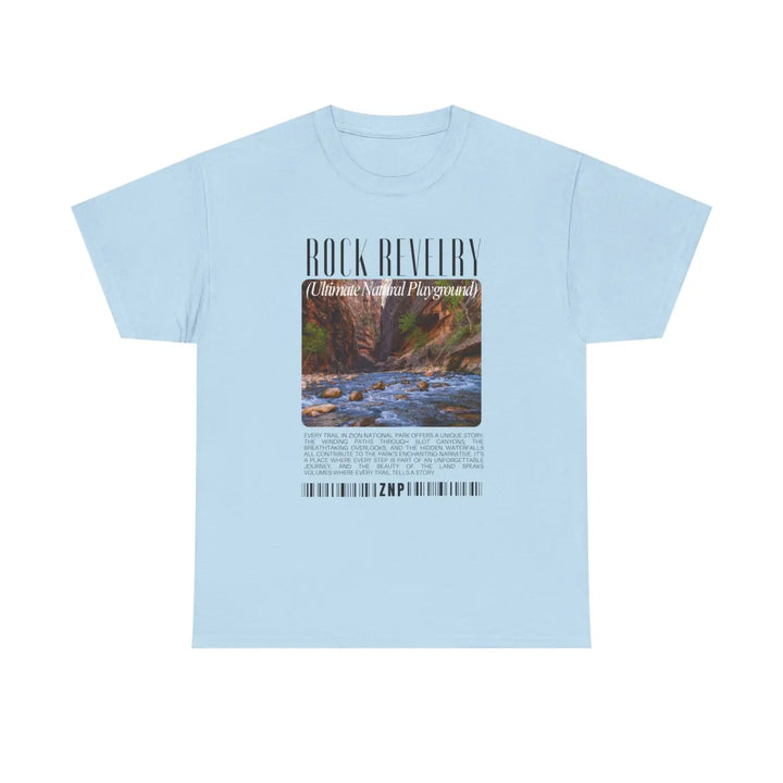 Zion national park rock revival unisex heavy cotton tee - nature-inspired graphic t-shirt for casual wear and outdoor