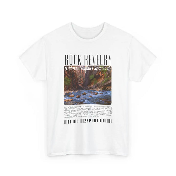 Zion national park rock revival unisex heavy cotton tee - nature-inspired graphic t-shirt for casual wear and outdoor