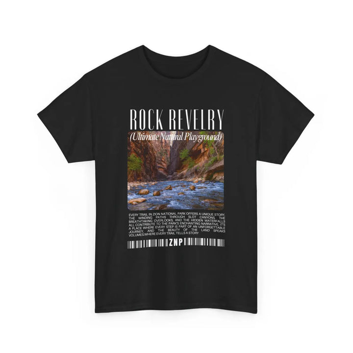 Zion national park rock revival unisex heavy cotton tee - nature-inspired graphic t-shirt for casual wear and outdoor