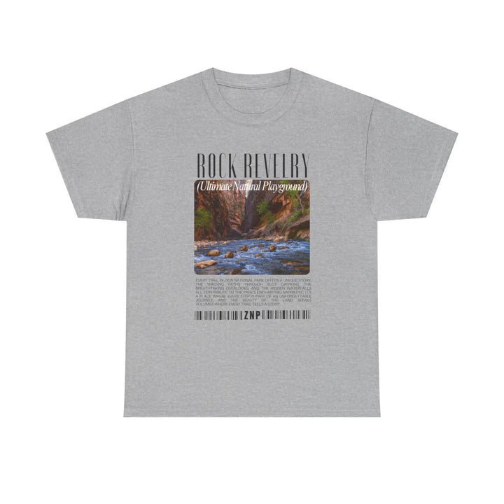 Zion national park rock revival unisex heavy cotton tee - nature-inspired graphic t-shirt for casual wear and outdoor