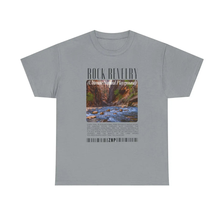 Zion national park rock revival unisex heavy cotton tee - nature-inspired graphic t-shirt for casual wear and outdoor