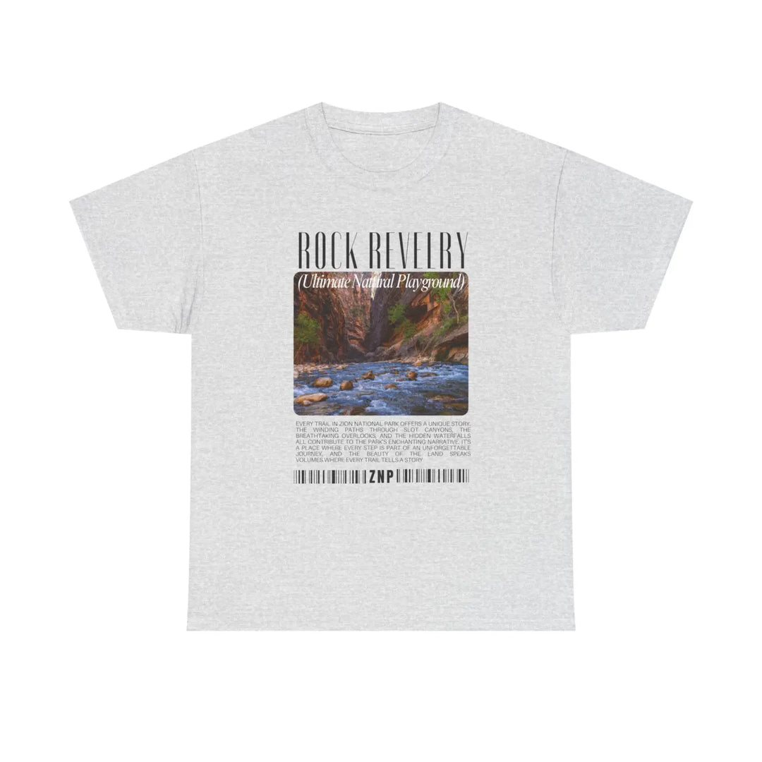 Zion national park rock revival unisex heavy cotton tee - nature-inspired graphic t-shirt for casual wear and outdoor