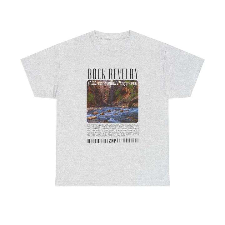 Zion national park rock revival unisex heavy cotton tee - nature-inspired graphic t-shirt for casual wear and outdoor