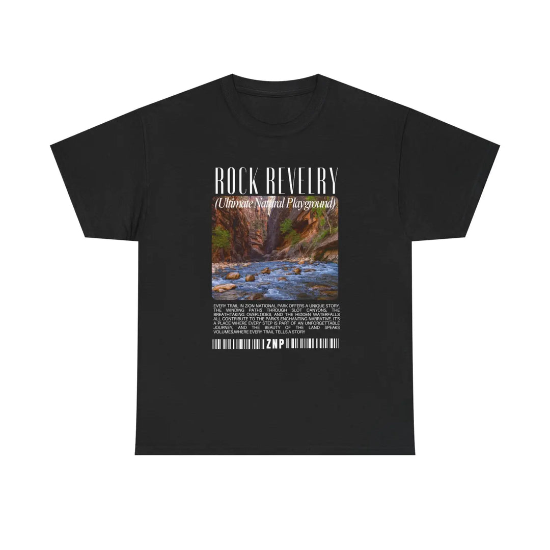 Zion national park rock revival unisex heavy cotton tee - nature-inspired graphic t-shirt for casual wear and outdoor