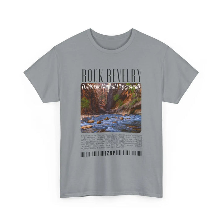 Zion national park rock revival unisex heavy cotton tee - nature-inspired graphic t-shirt for casual wear and outdoor